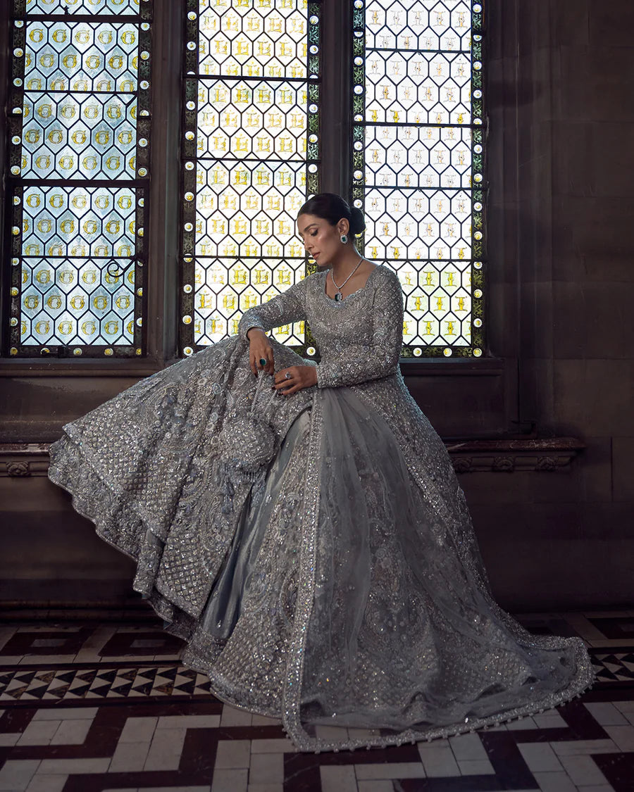 Faiza Saqlain | 3 Piece Unstitched Embroidered Bridal Lehenga | Ayana