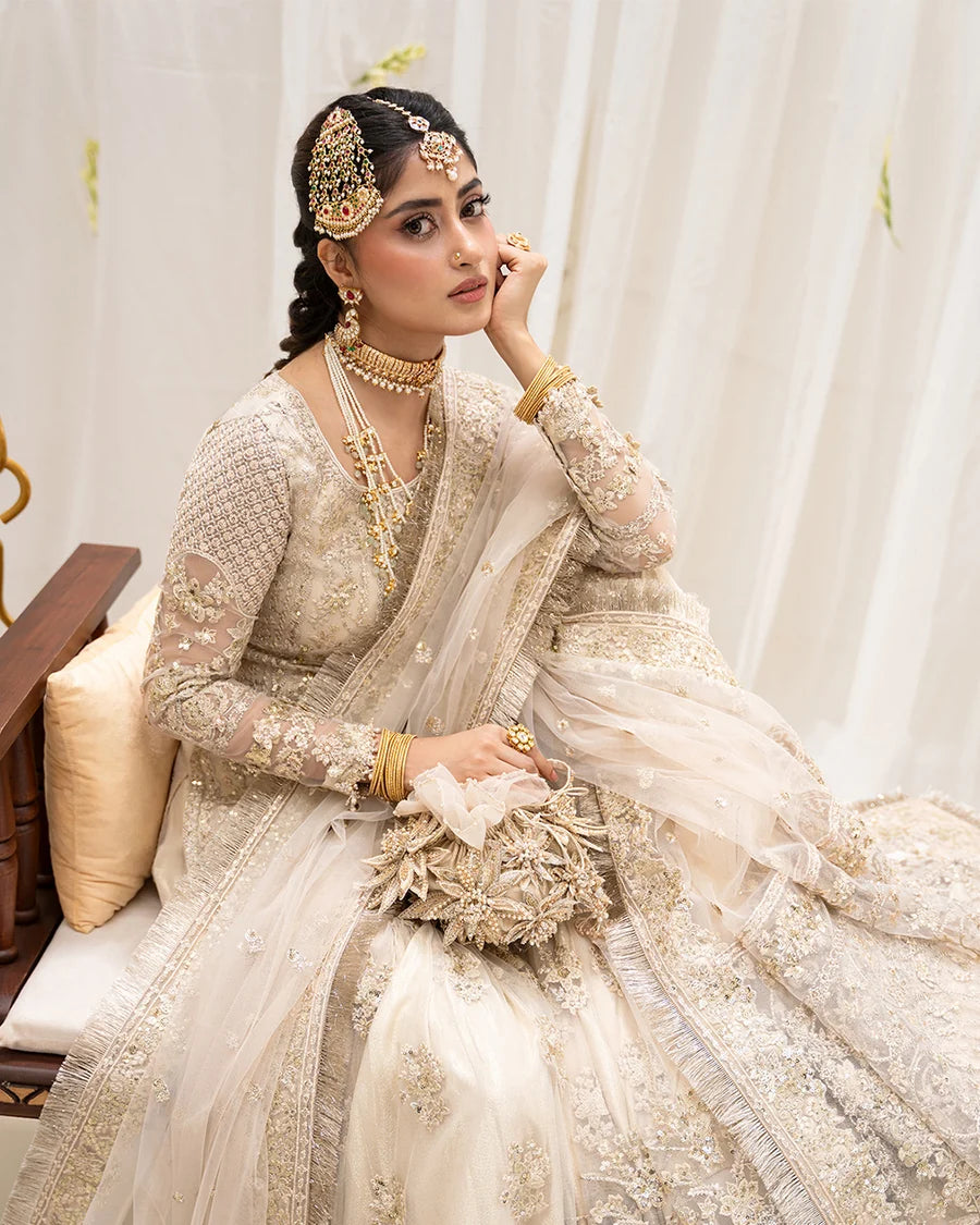 Faiza Saqlain | 3 Piece Unstitched Embroidered Net Formal Suite | Safak