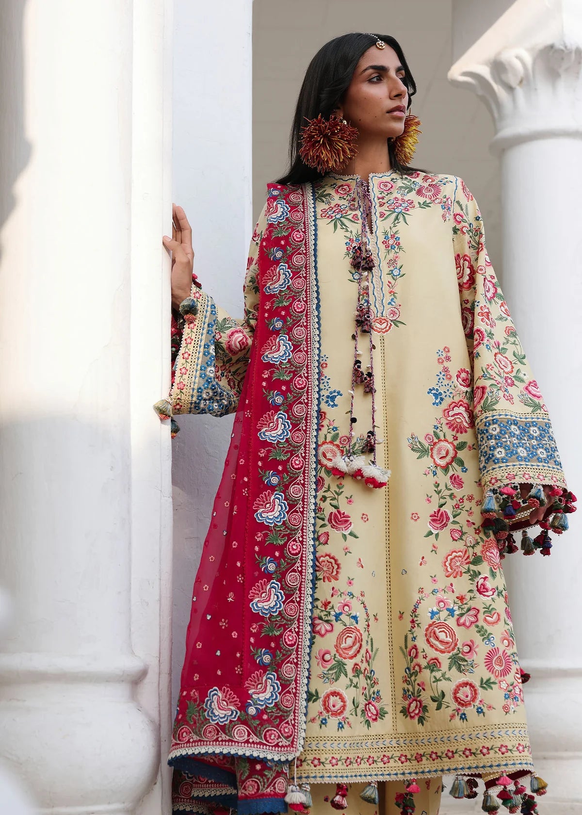 Hussain Rehar | 3 Piece Unstitched Embroidered Lawn | Zubdah