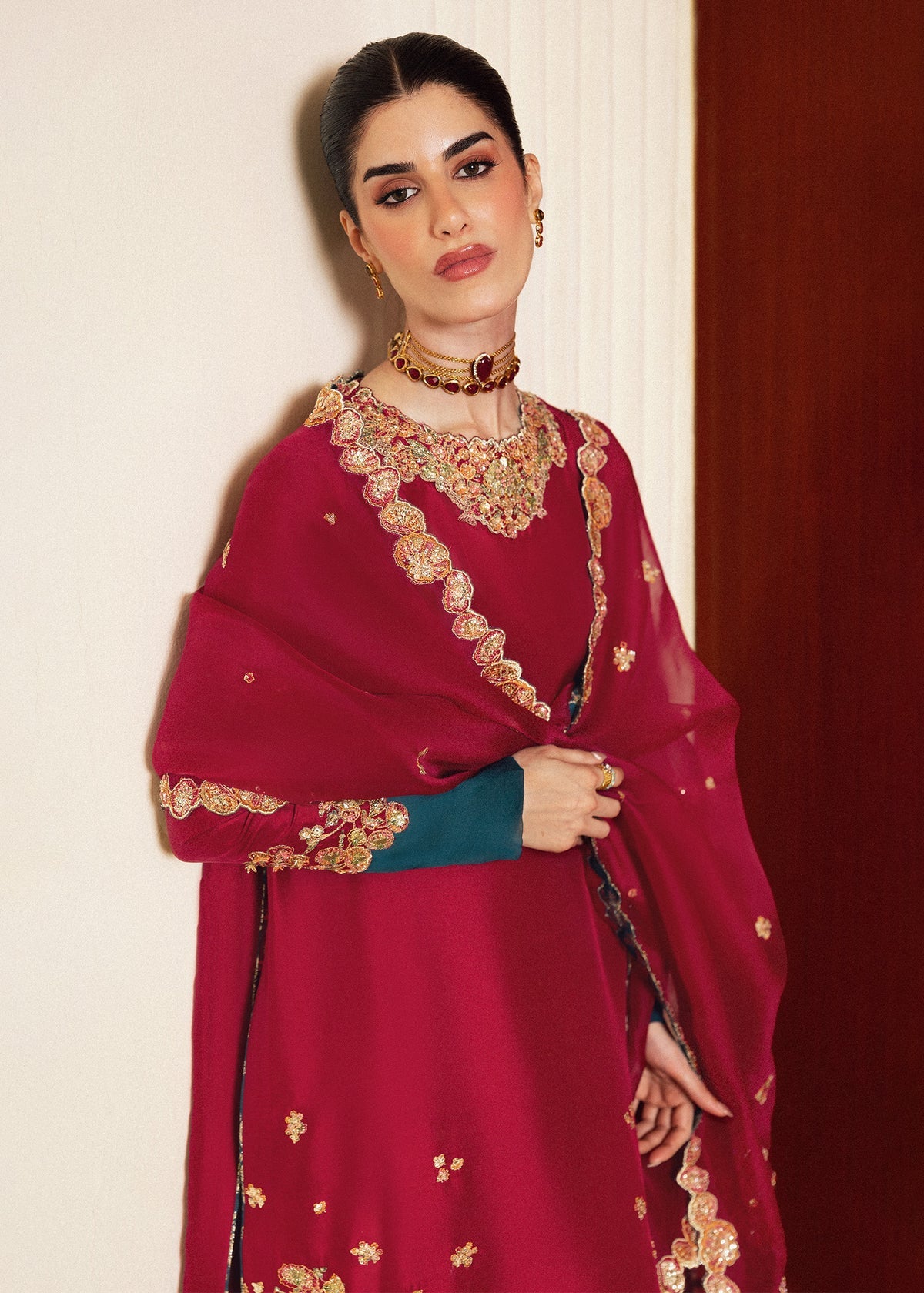 Hussain Rehar | 3 Piece Unstitched Embroidered Raw Silk | Luniere
