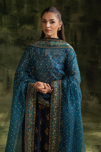 Sara Naqvi | 3 Piece Unstitched Embroidered Organza | Shahbano
