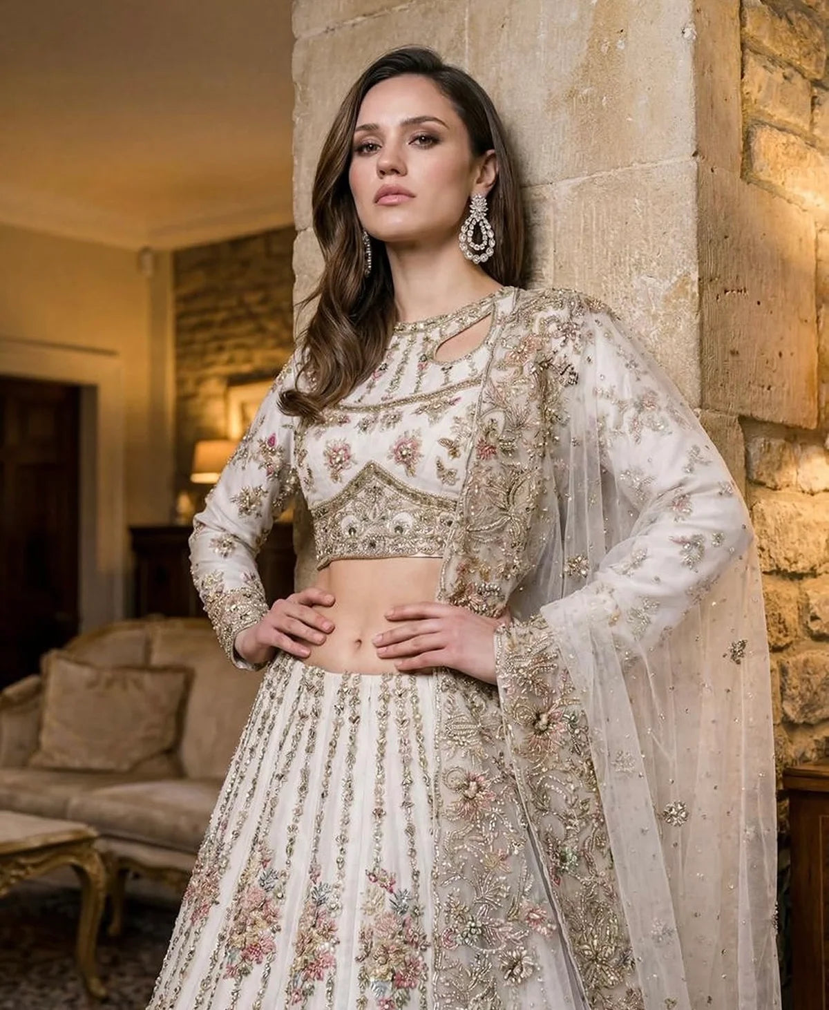 Ahmad Sultan | 3 Piece Unstitched Embroidered Bridal Dress | Tiara