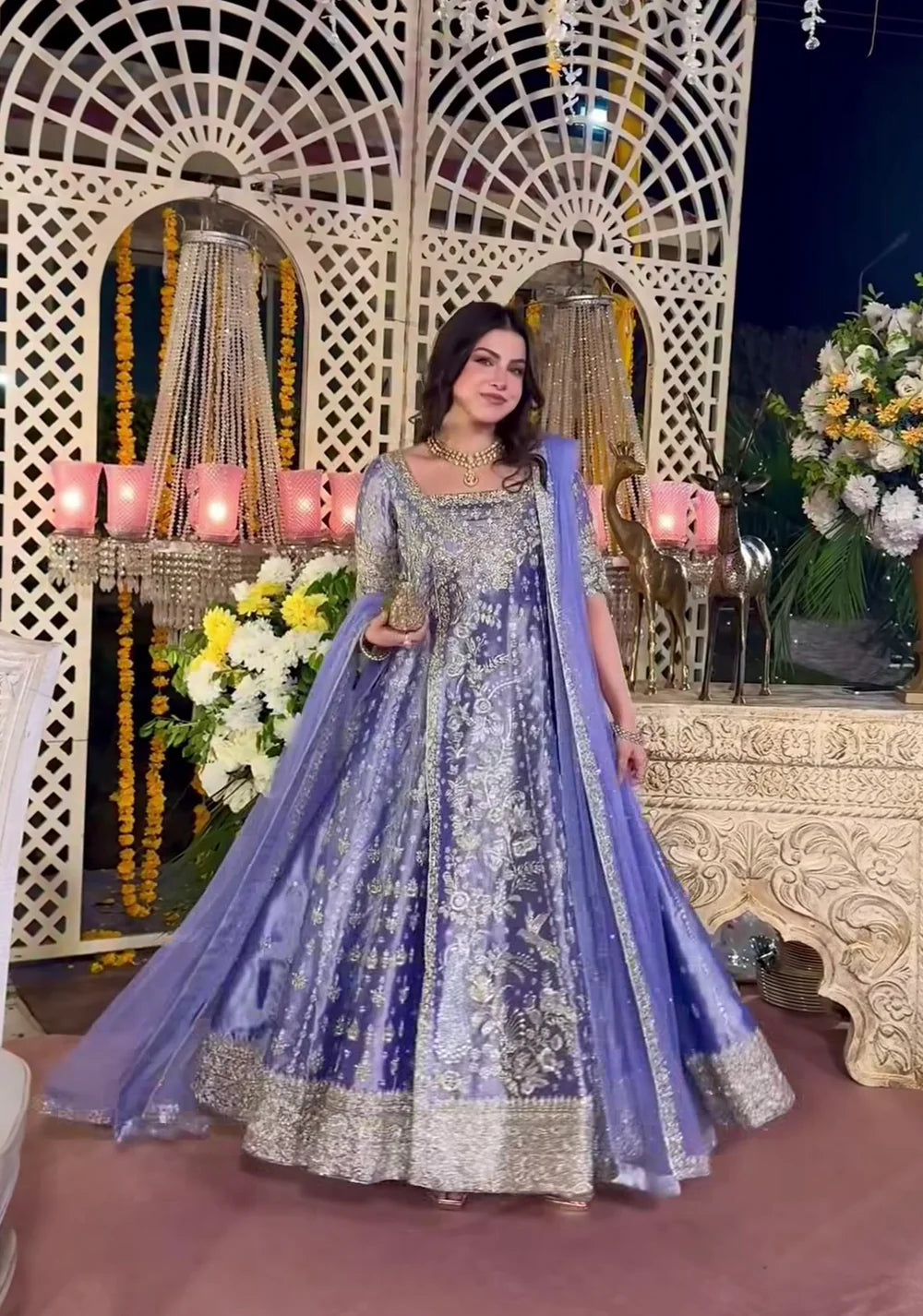Haris Shakeel | 3 Piece Unstitched Embroidered Silk | Eyena