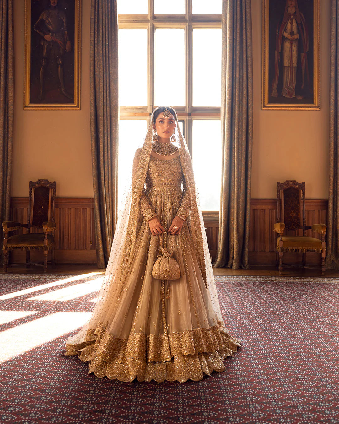 Faiza Saqlain | 3 Piece Unstitched Embroidered Bridal Dress | Zariana