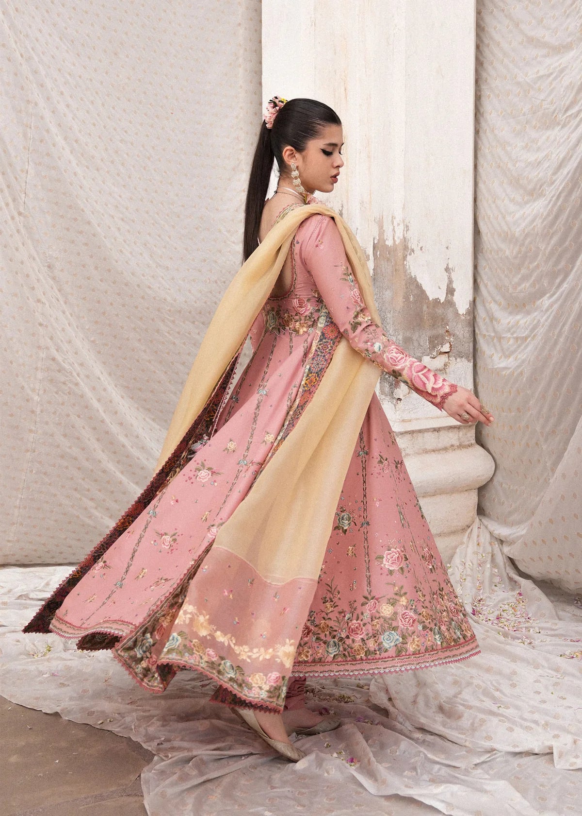 Hussain Rehar | 3 Piece Unstitched Embroidered Lawn | Nazneen