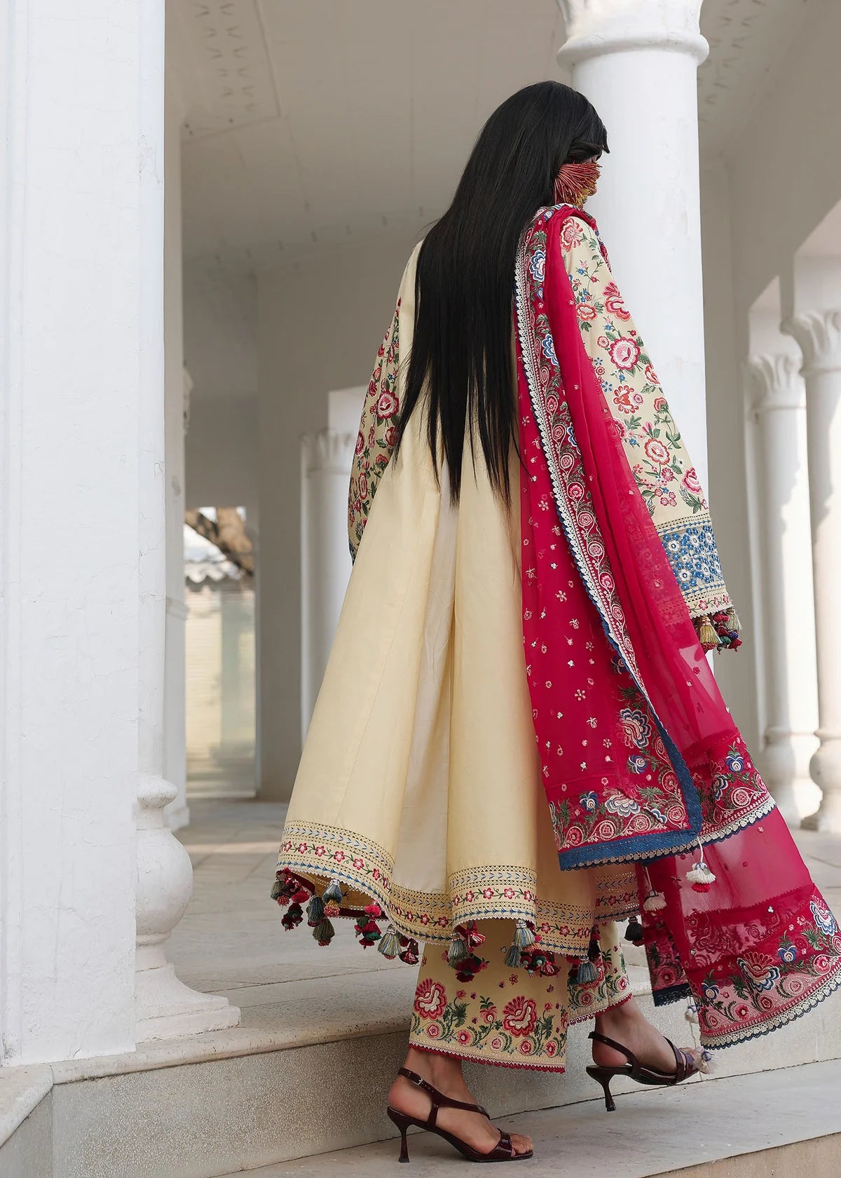 Hussain Rehar | 3 Piece Unstitched Embroidered Lawn | Zubdah