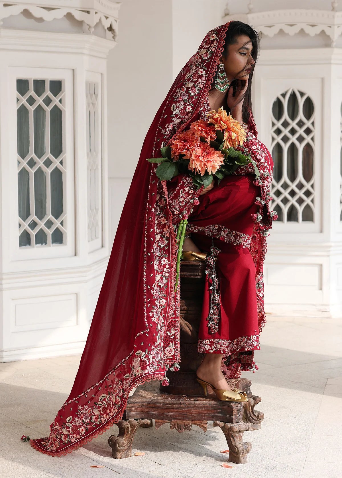 Hussain Rehar | 3 Piece Unstitched Embroidered Lawn | Kastanaa
