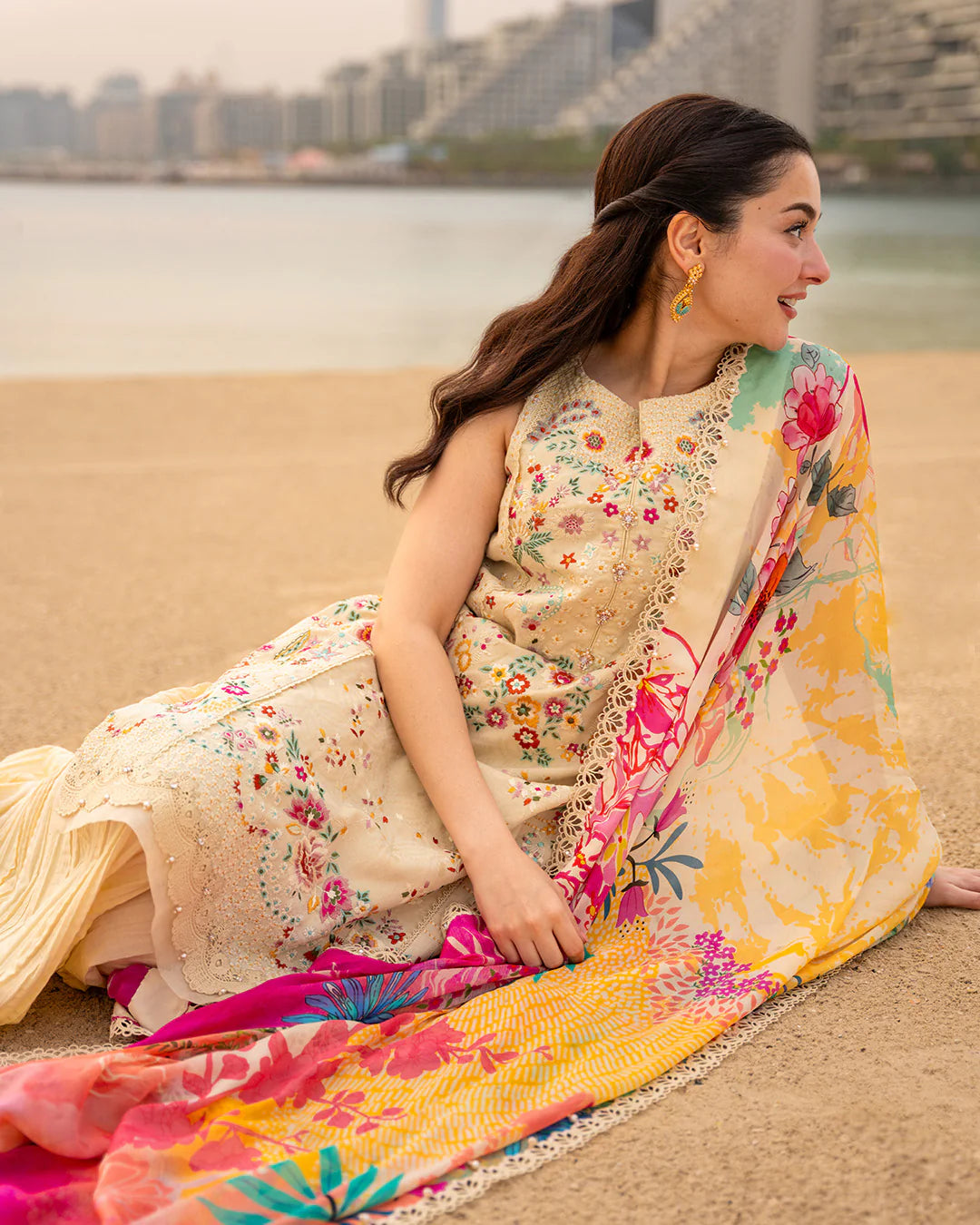 Faiza Saqlain | 3 Piece Unstitched Embroidered Lawn | Merjem