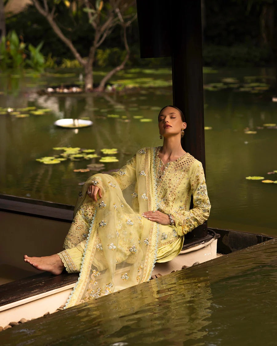 Faiza Saqlain | 3 Piece Unstitched Embroidered Lawn | Azalea