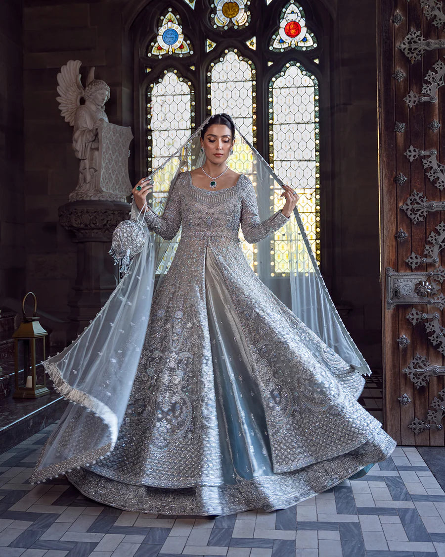 Faiza Saqlain | 3 Piece Unstitched Embroidered Bridal Lehenga | Ayana