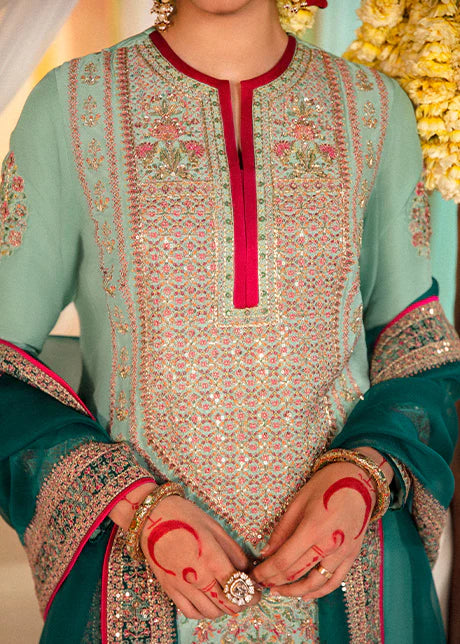 Hussain Rehar | 3 Piece Unstitched Embroidered Raw Silk | Imroz
