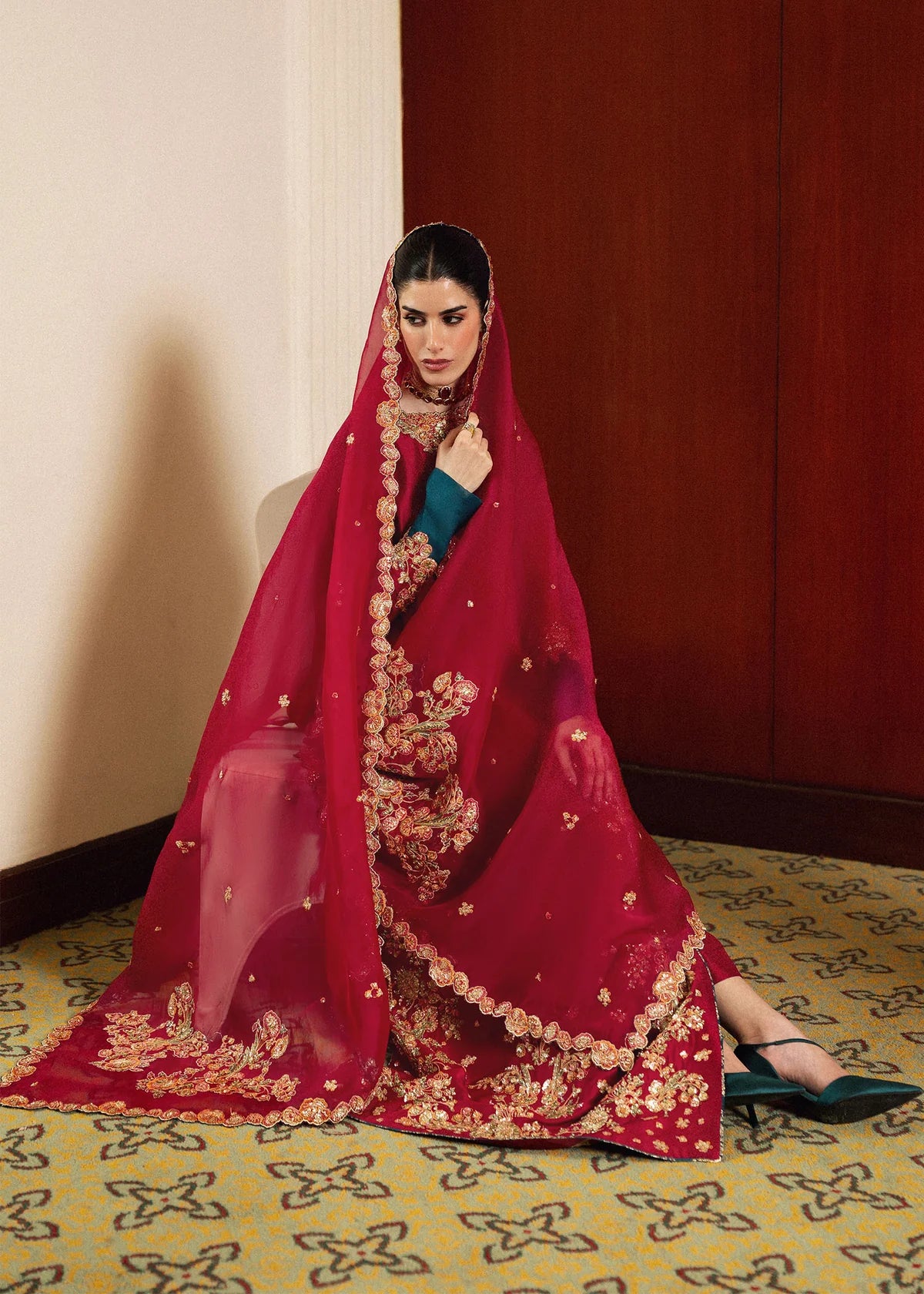 Hussain Rehar | 3 Piece Unstitched Embroidered Raw Silk | Luniere