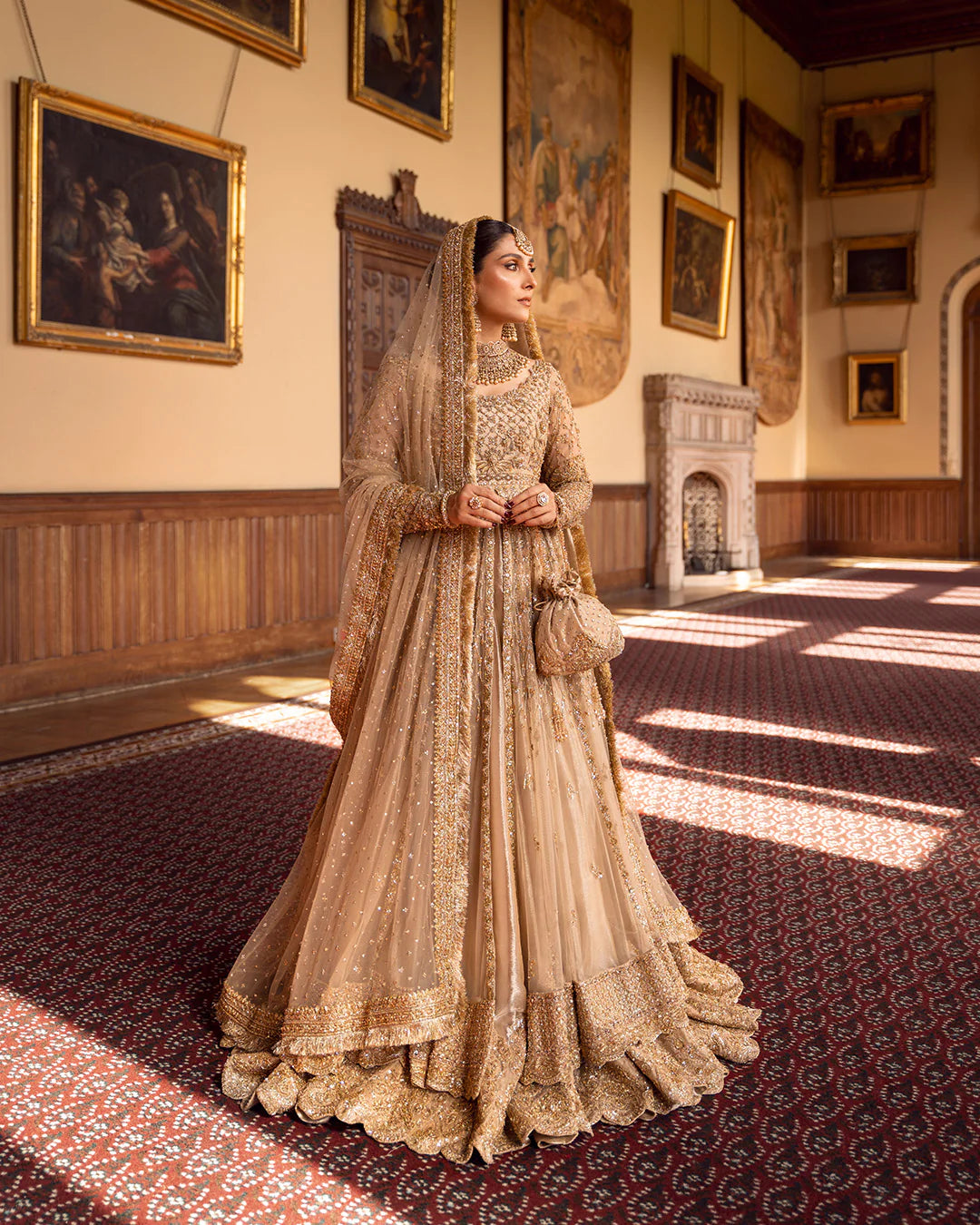 Faiza Saqlain | 3 Piece Unstitched Embroidered Bridal Dress | Zariana