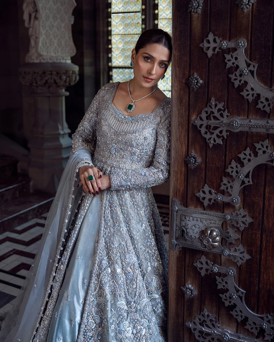 Faiza Saqlain | 3 Piece Unstitched Embroidered Bridal Lehenga | Ayana