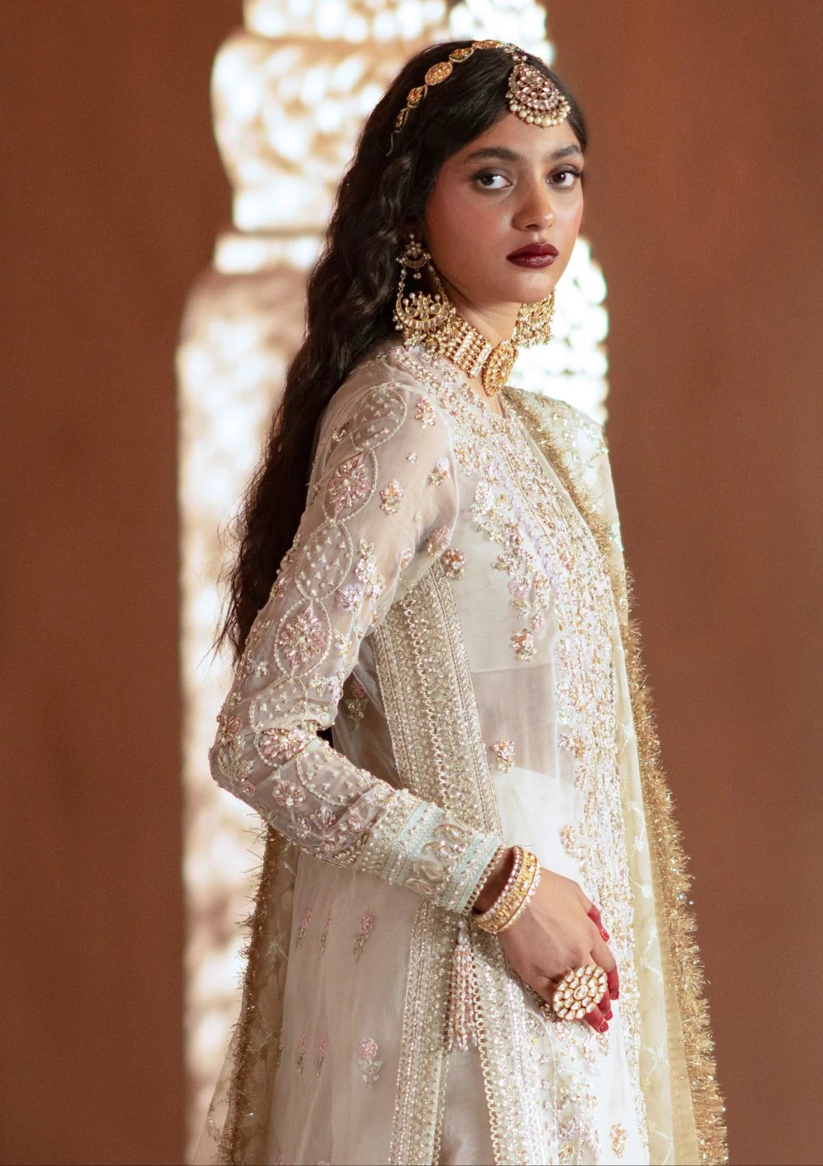 Zevk | 3 Piece Unstitched Embroidered Organza Shararah | Ruhaani Begum | 4 Colors