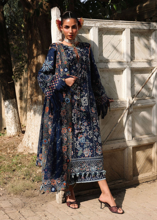 Hussain Rehar | 3 Piece Unstitched Embroidered Lawn | Amalfi