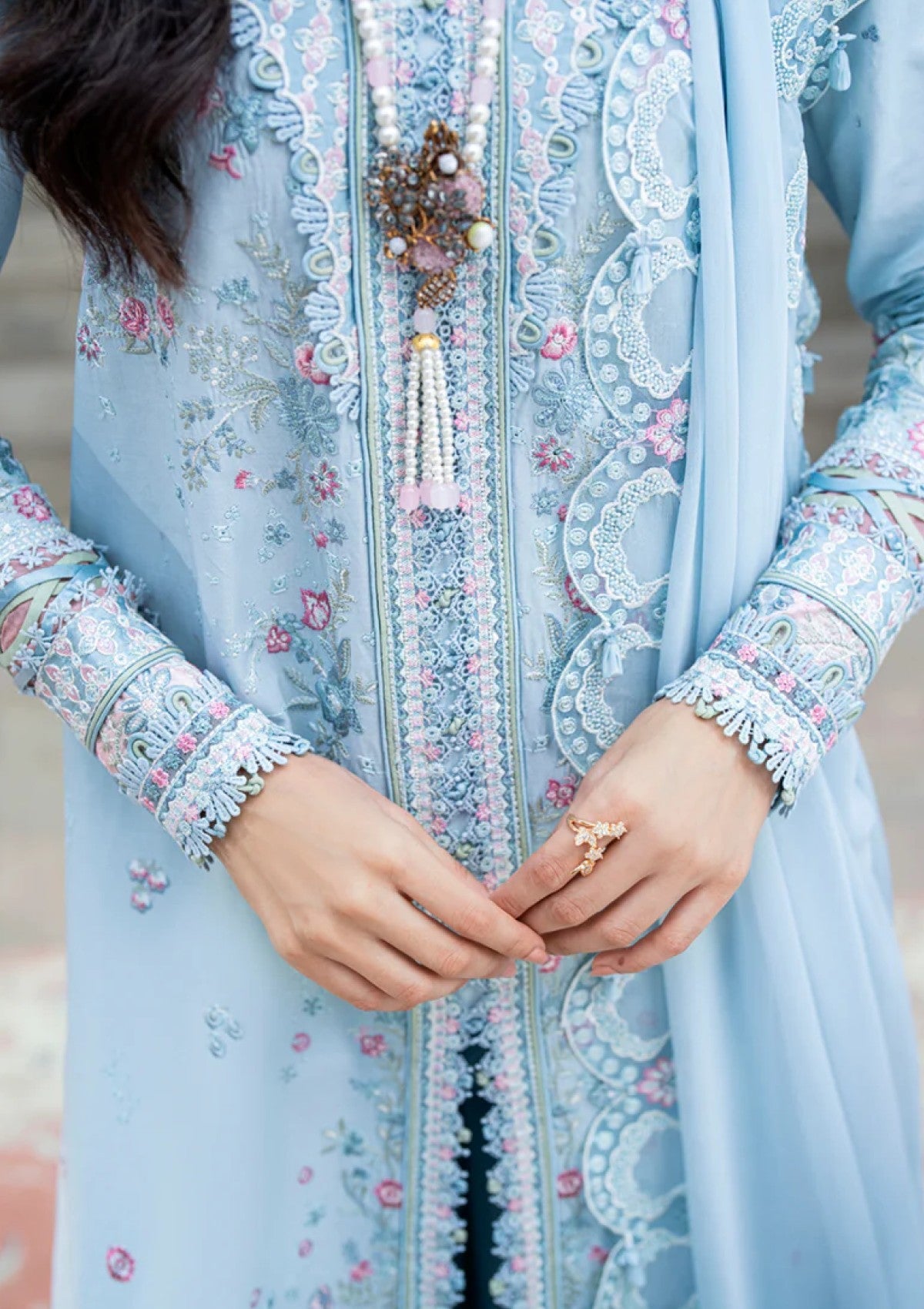 Qalamkar | 3 Piece Unstitched Embroidered Lawn | SB#04 - Zarish