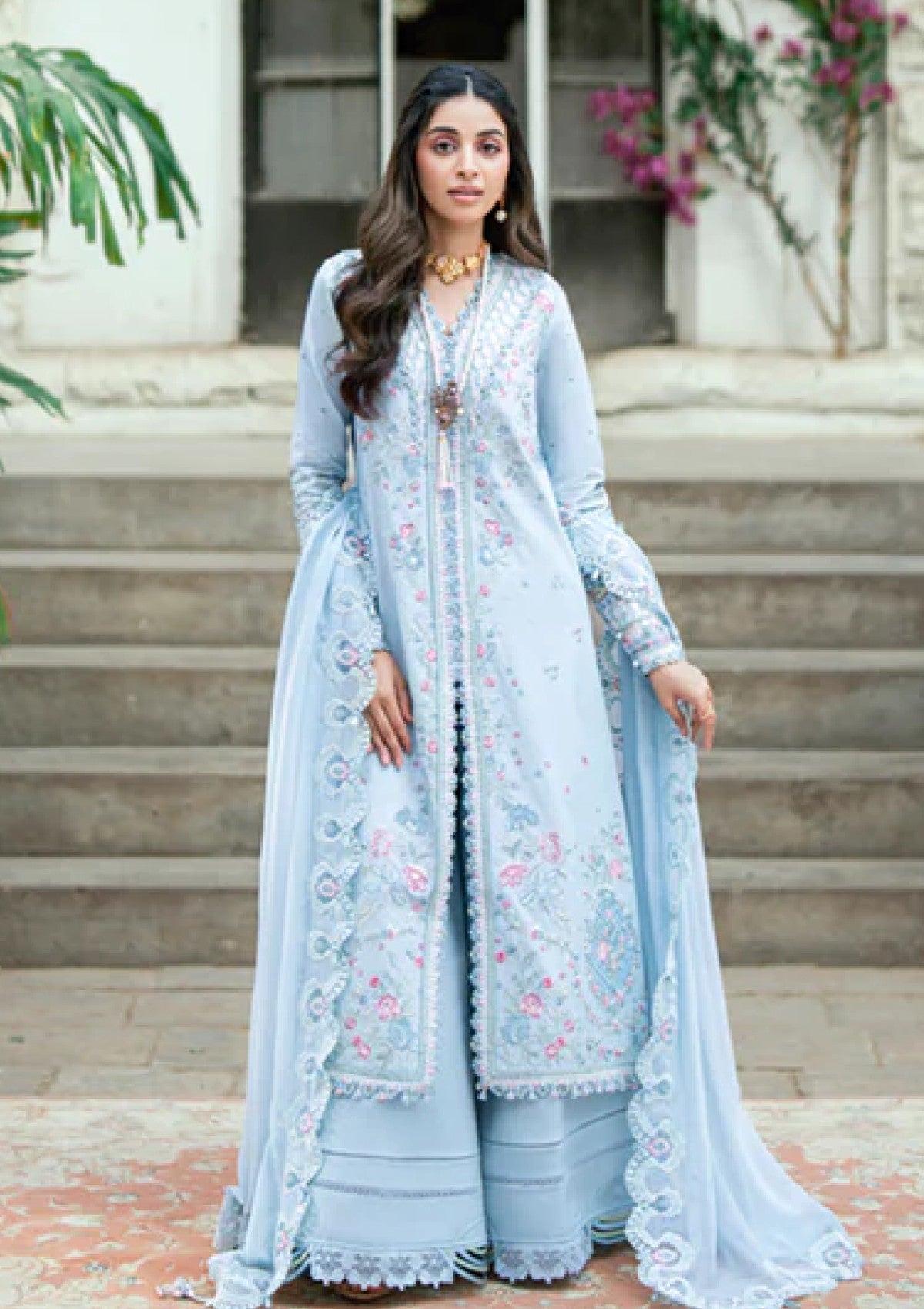 Qalamkar | 3 Piece Unstitched Embroidered Lawn | SB#04 - Zarish