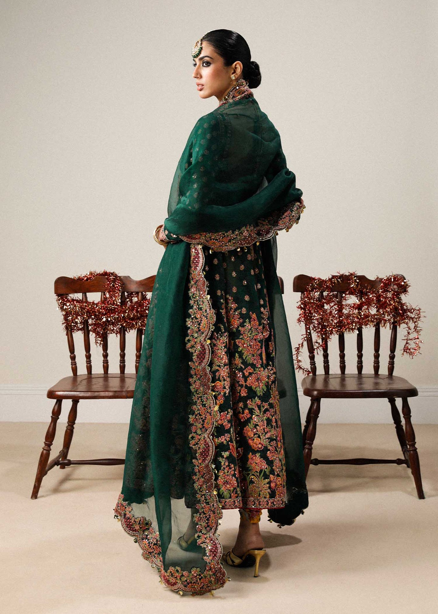 Hussain Rehar | Unstitched Organza 3 piece Maxi | Hara