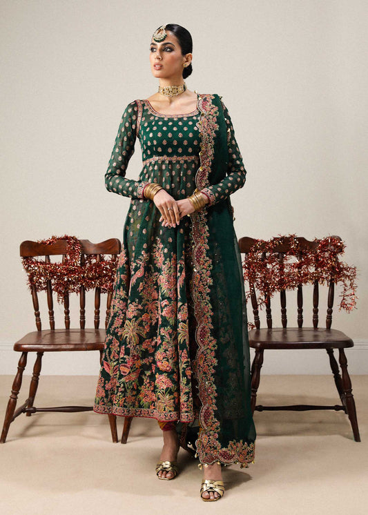 Hussain Rehar | Unstitched Organza 3 piece Maxi | Hara