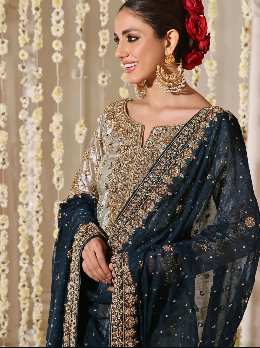 Haris Shakeel | 3 Piece Unstitched Embroidered Zari Silk | Mahnoor