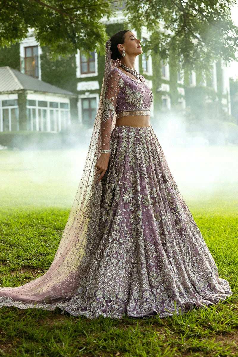 Mushq | Net Purple Lehenga Choli Embroidered | Mirabelle