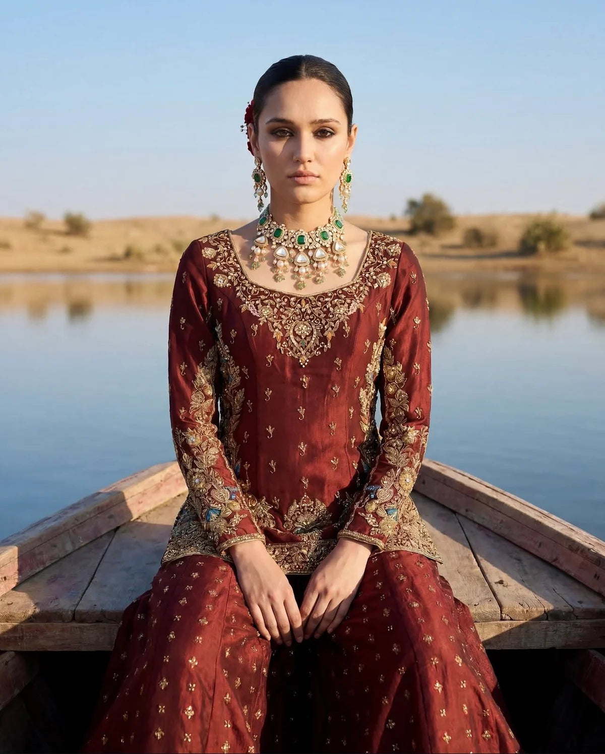 Ahmad Sultan | 3 Piece Unstitched Embroidered Tussle Silk | Aethel