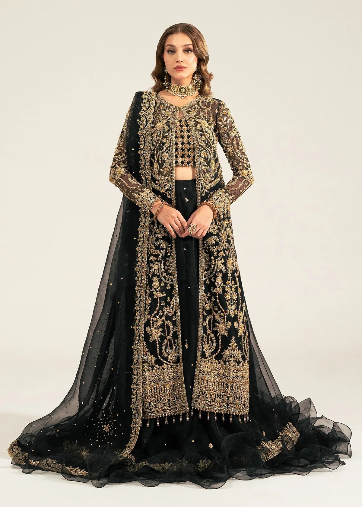 Kanwal Malik | 3 Piece Unstitched Embroidered Organza | Shahtaj