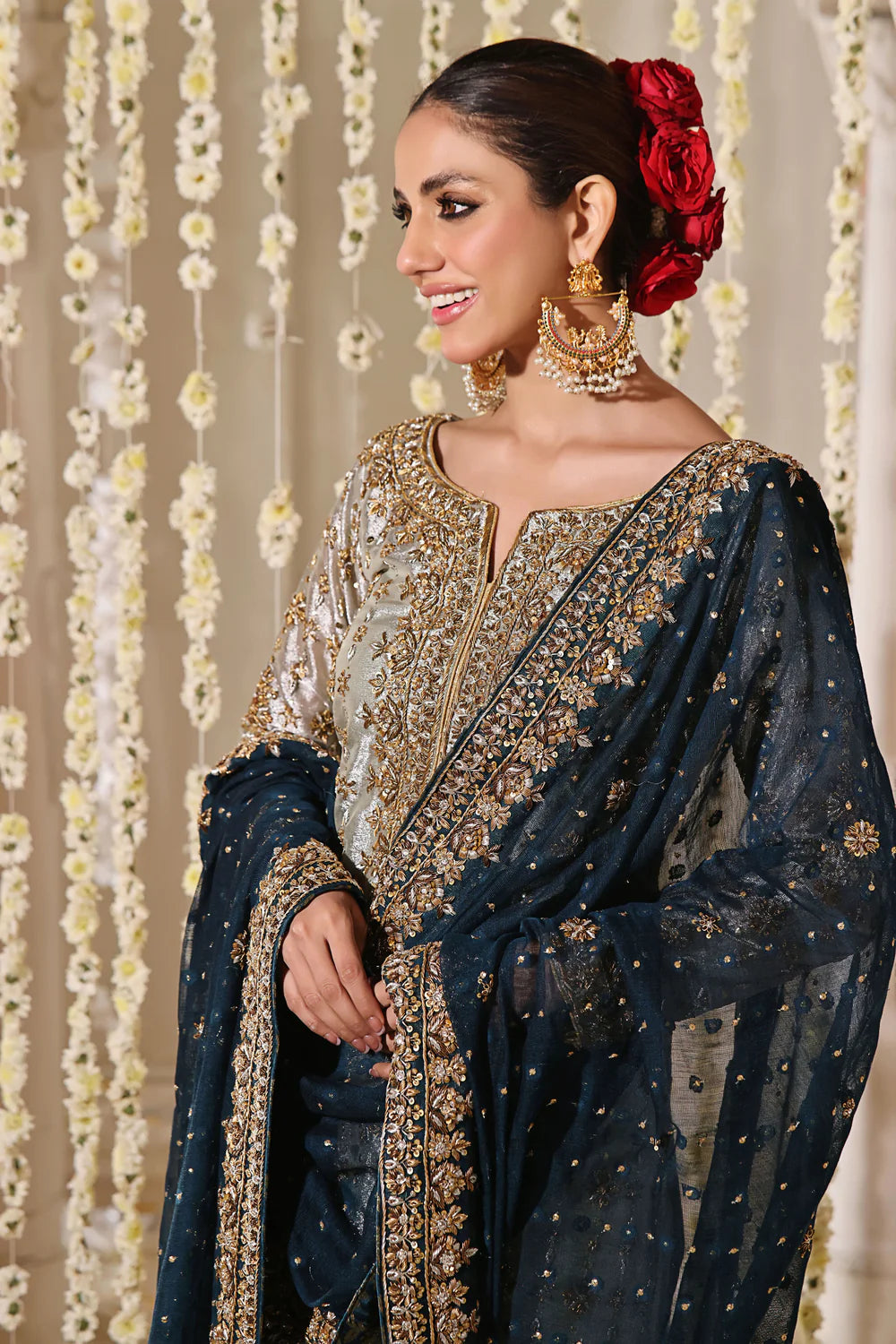 Rizwan Ahmed | 3 Piece Unstitched Embroidered Tissue Zari Fabric | Mahnoor