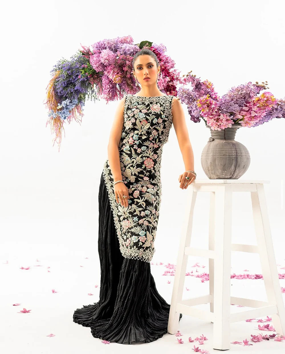 Ahmed Sultan | 3 Piece Unstitched Embroidered Raw Silk | Celine
