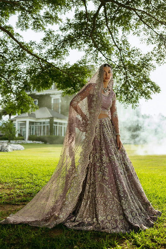 Mushq | Net Purple Lehenga Choli Embroidered | Mirabelle
