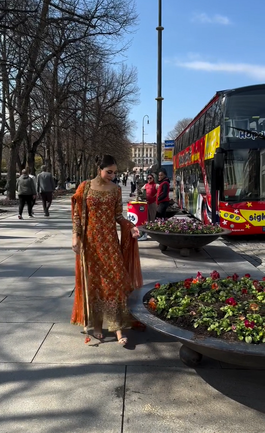 Haris Shakeel | 3 Piece Unstitched Embroidered Silk | Sana