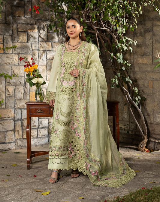 Elaf | 3 Piece Unstitched Embroidered Lawn | EL-26 Spanish Muse