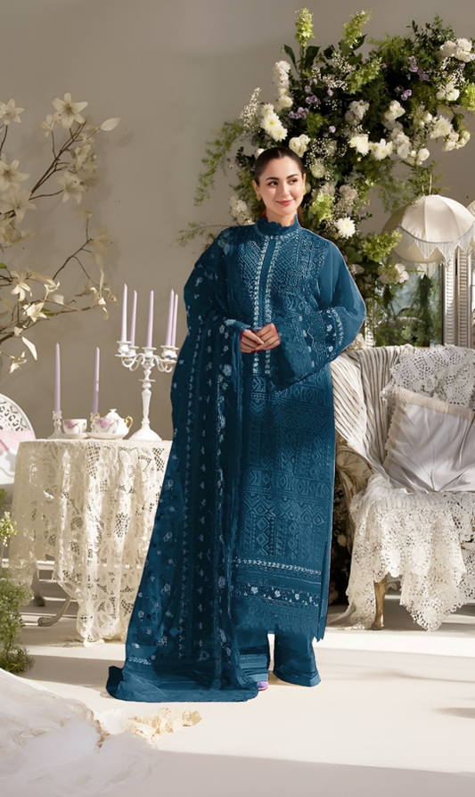 Sobia Nazir | 3 Piece Unstitched Embroidered Lawn | L25-11B - Zinc