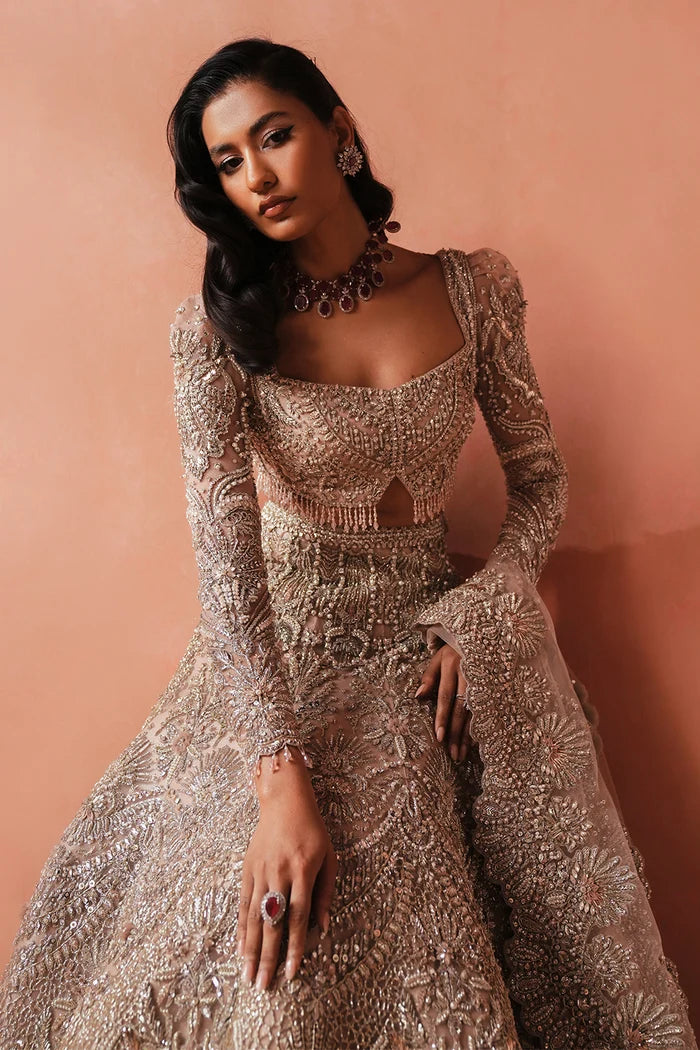 Soraya | Unstitched Soft Pink Net Lehnga | Catherine