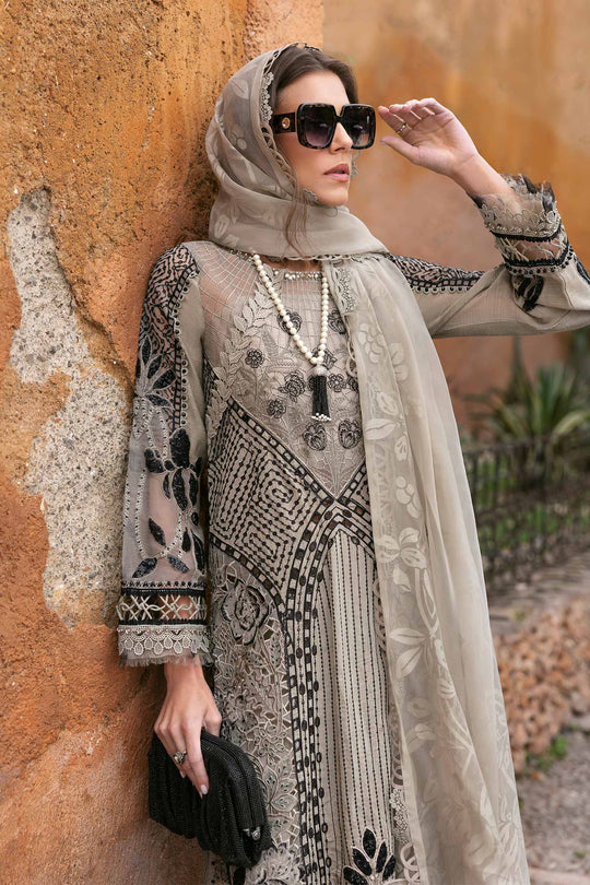 Maria B. | 3 Piece Unstitched Embroidered Paper Cotton Suit | D-2510-B