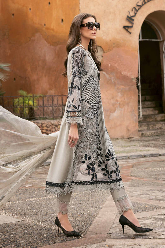 Maria B. | 3 Piece Unstitched Embroidered Paper Cotton Suit | D-2510-B