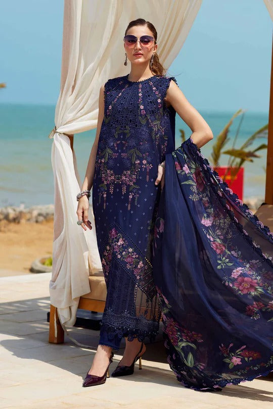 Maria B. | 3 Piece Unstitched Embroidered Lawn Suit | D-25-10