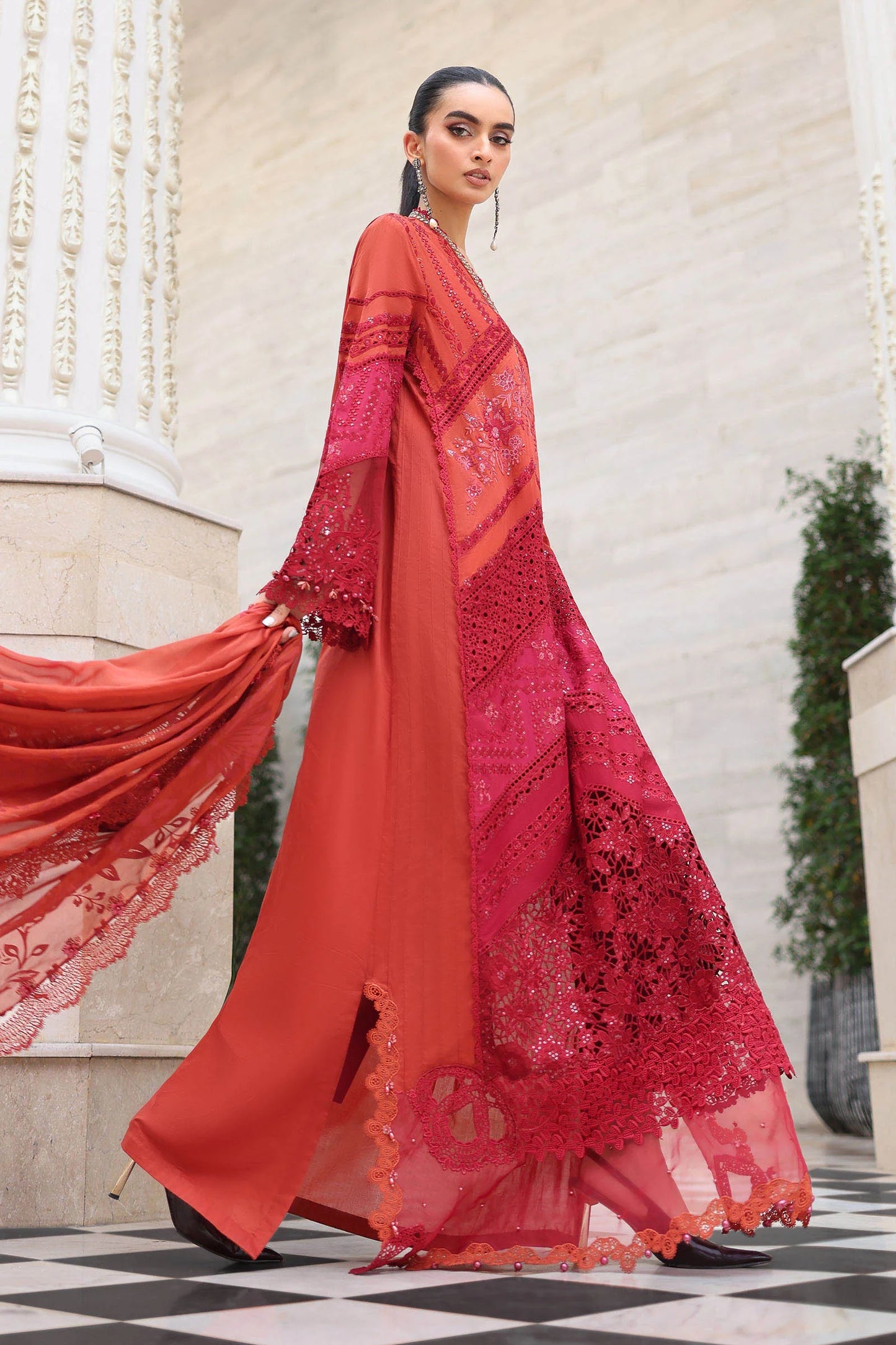 Maria B. | 3 Piece Unstitched Embroidered Lawn Suit | EL-26-13