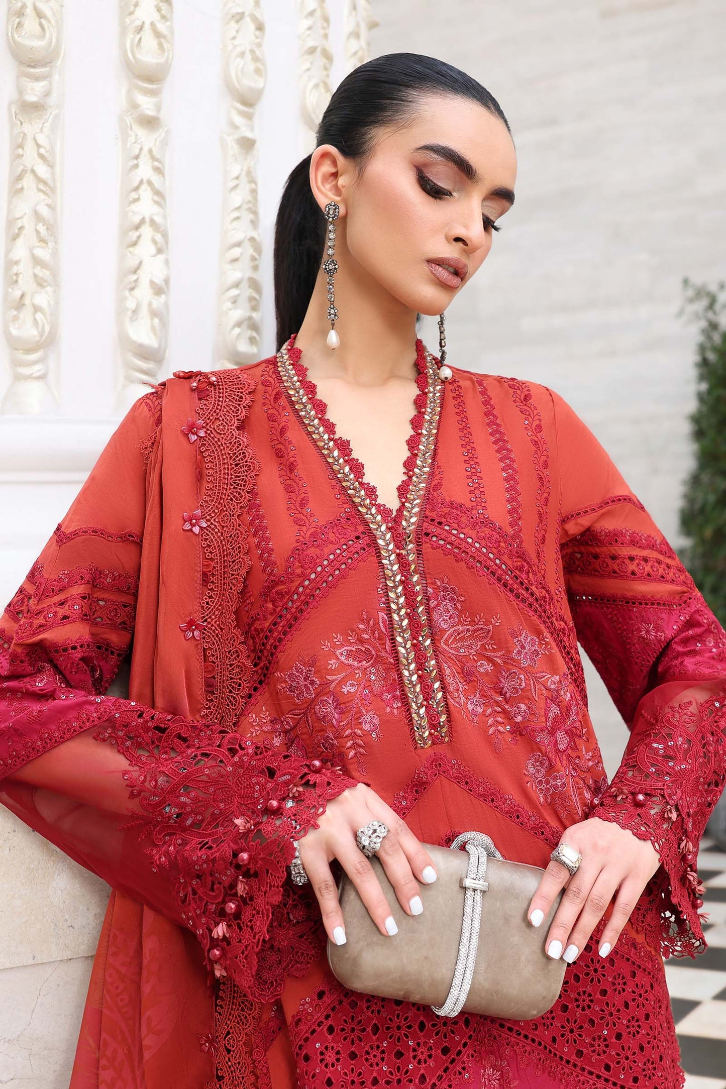 Maria B. | 3 Piece Unstitched Embroidered Lawn Suit | EL-26-13