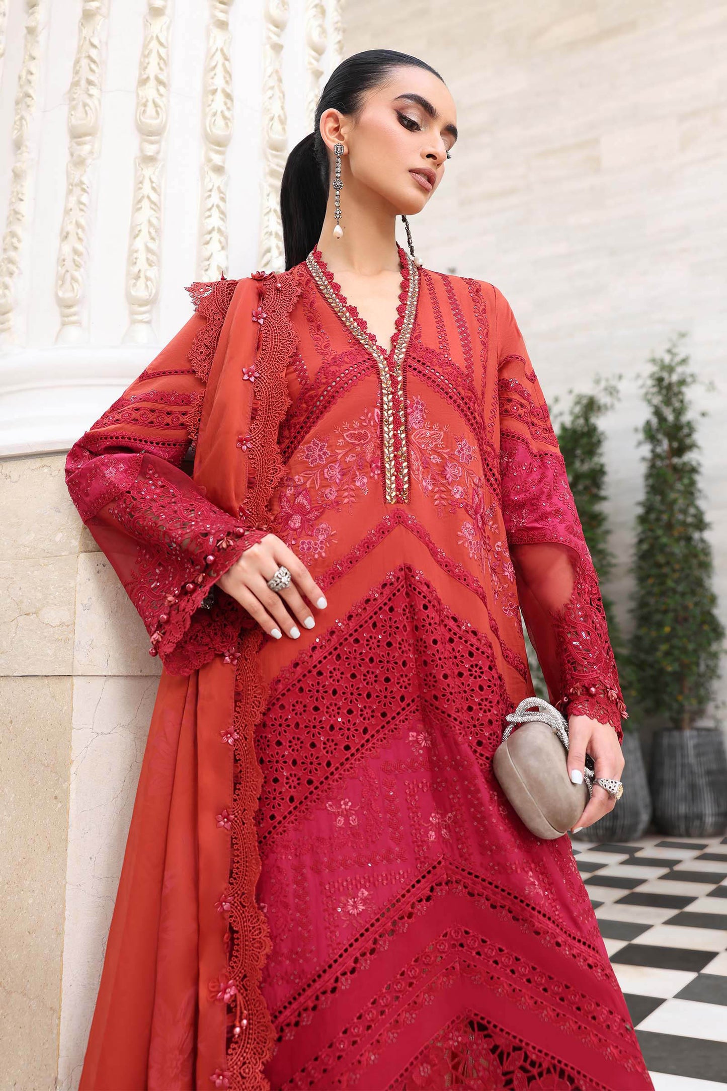 Maria B. | 3 Piece Unstitched Embroidered Lawn Suit | EL-26-13