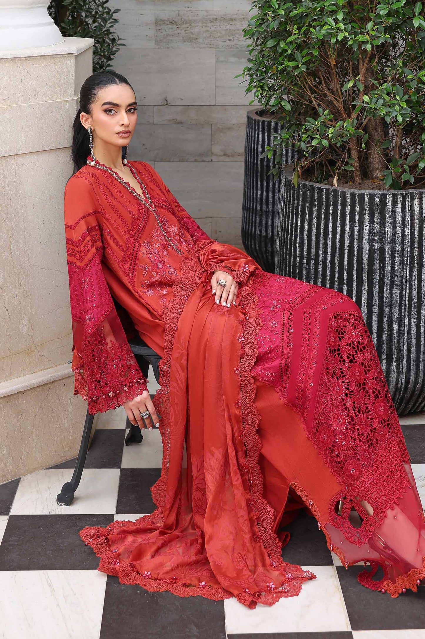 Maria B. | 3 Piece Unstitched Embroidered Lawn Suit | EL-26-13