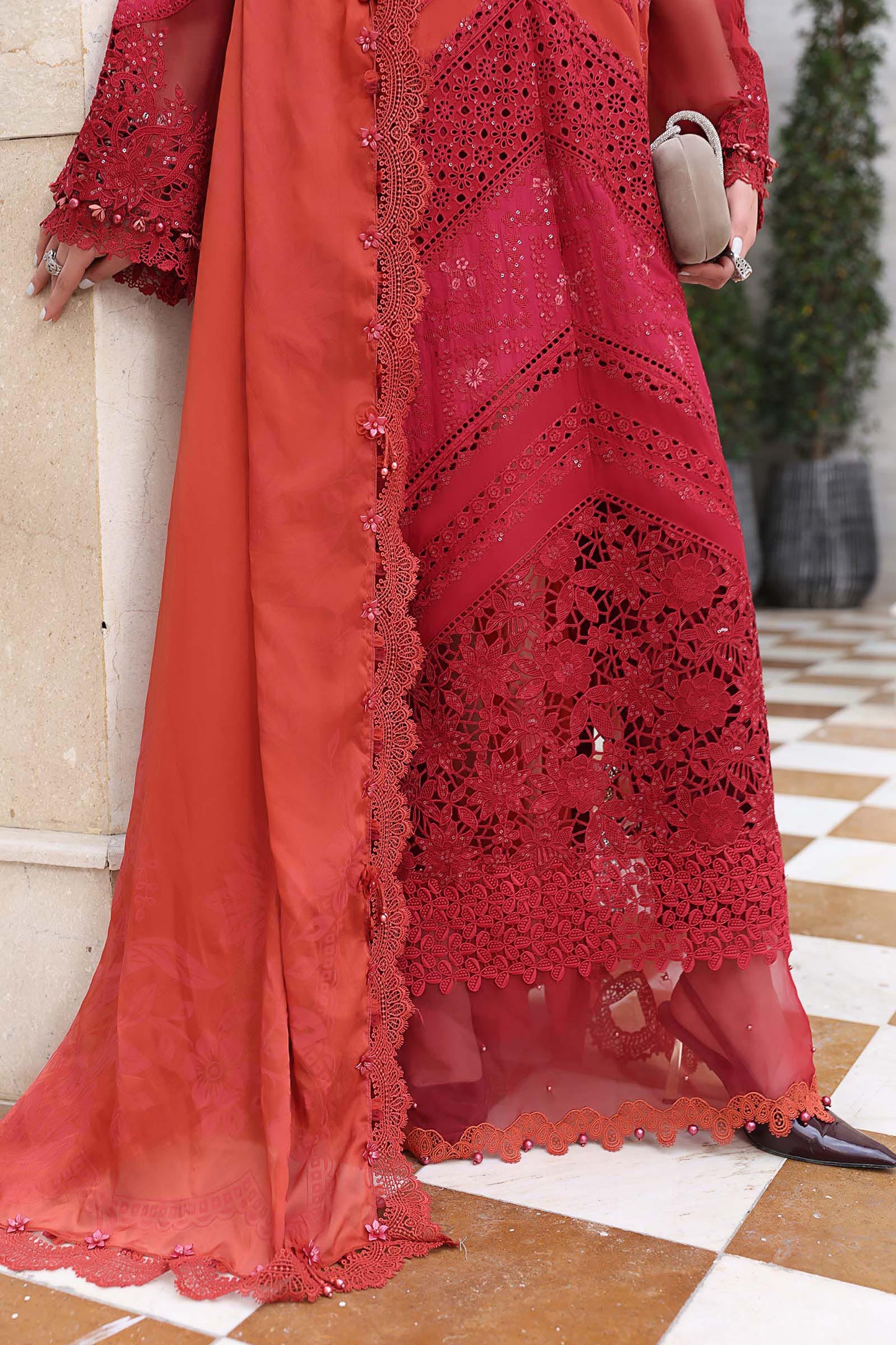 Maria B. | 3 Piece Unstitched Embroidered Lawn Suit | EL-26-13