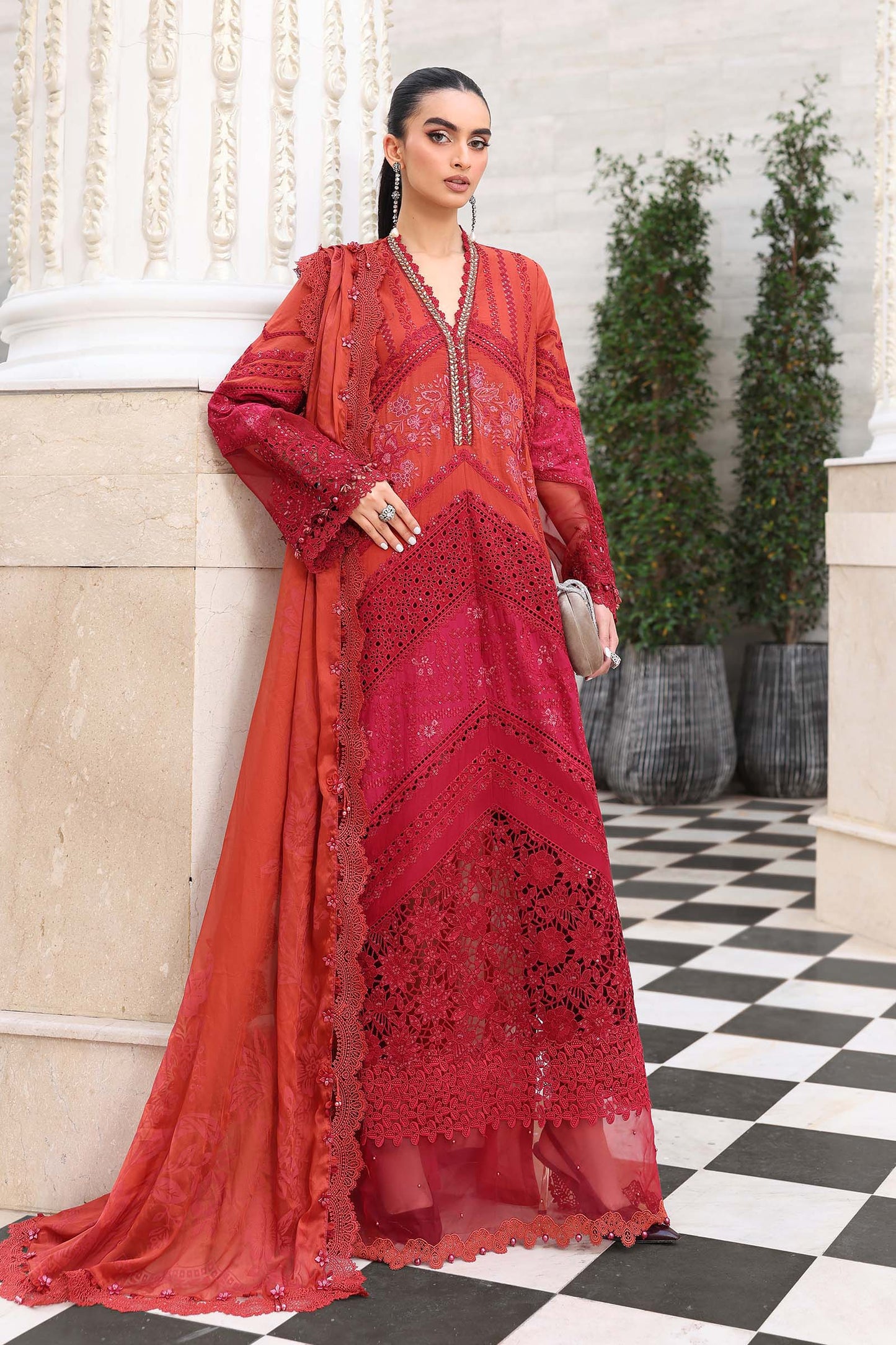 Maria B. | 3 Piece Unstitched Embroidered Lawn Suit | EL-26-13