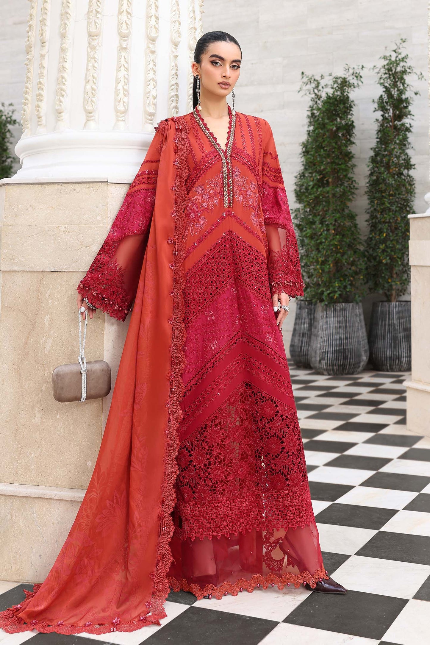 Maria B. | 3 Piece Unstitched Embroidered Lawn Suit | EL-26-13