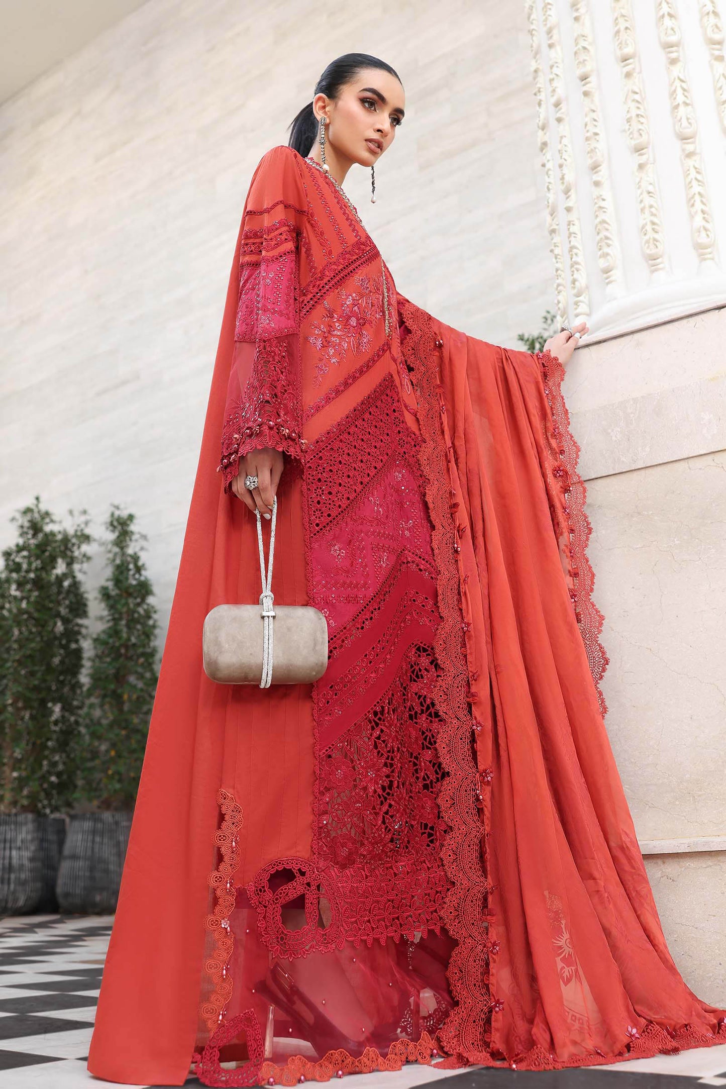 Maria B. | 3 Piece Unstitched Embroidered Lawn Suit | EL-26-13