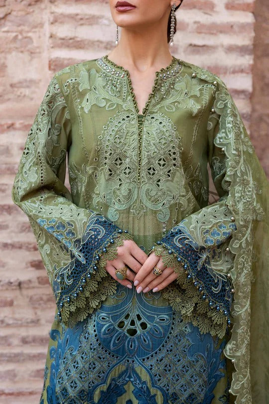 Maria B. | 3 Piece Unstitched Embroidered Paper Cotton Suit | D-2501-A