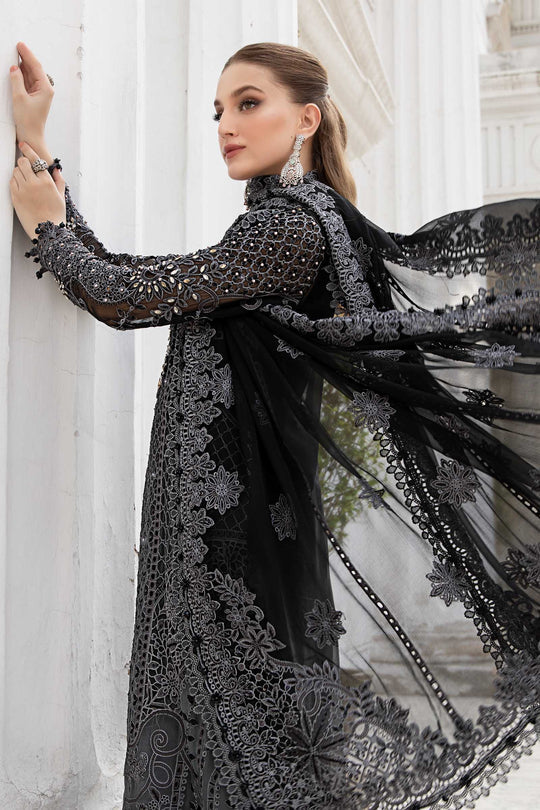 Maria B. | 3 Piece Unstitched Embroidered Chiffon Suit | MPC-24-101