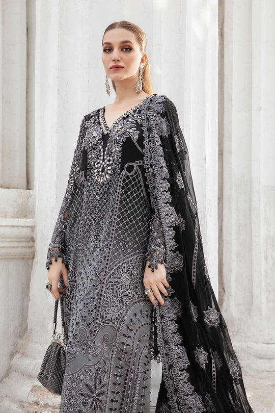 Maria B. | 3 Piece Unstitched Embroidered Chiffon Suit | MPC-24-101