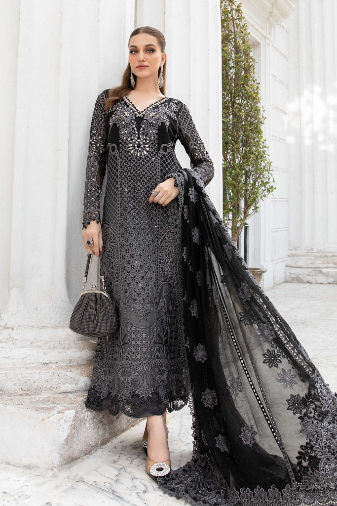 Maria B. | 3 Piece Unstitched Embroidered Chiffon Suit | MPC-24-101